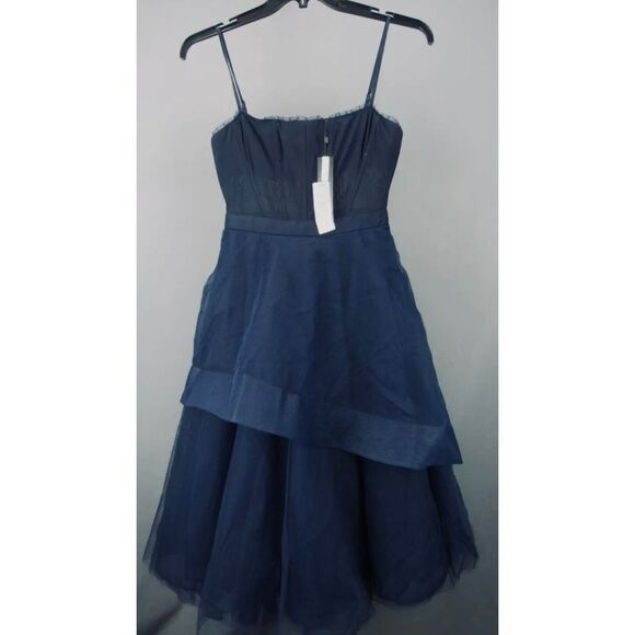 BCBGMaxAzria Midnight Blue Layered Midi Dress - Picture 2 of 4